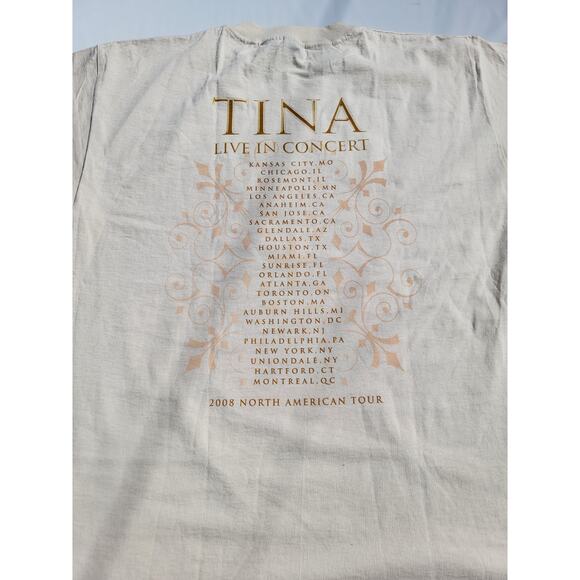 Tina Live In Concert Size XL Cotton T-Shirt Ivory Vintage Graphic - Picture 4 of 5